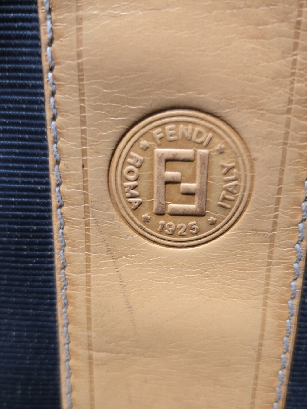 Fendi Brown and Tan Striped Canvas Messenger Bag - Picture 4 of 11